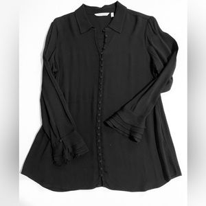 Womens Soft Surroundings Petite Medium Black Sonnet Blouse